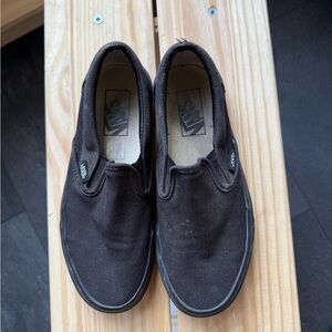 Vans Black Canvas Slip-On Loafers